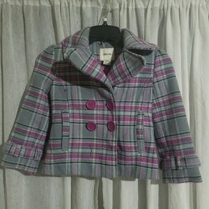 2t plaid pea coat